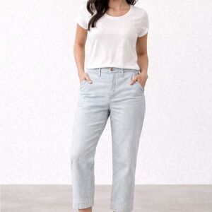 Madewell Size 31P Paint Splatter Jeans High Rise Crop Straight Leg Denim